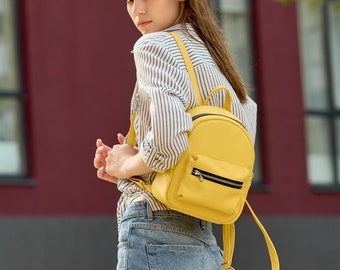 Call It Spring Yellow Vegan Leather Mini Backpack Etsy