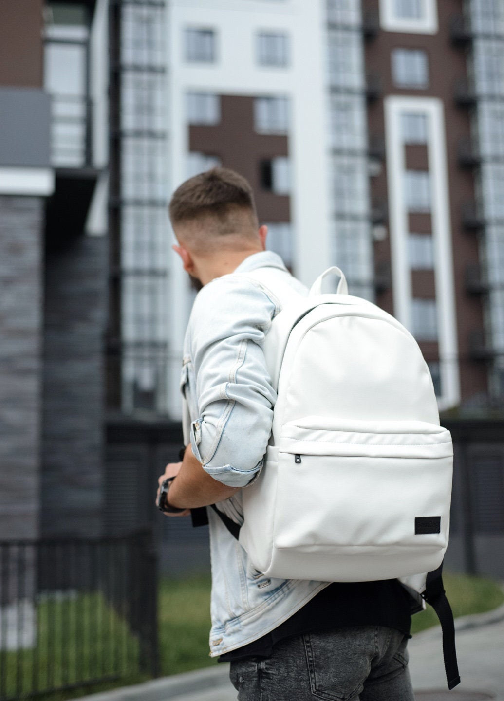 White Backpack, Woman Backpack, Eco Leather Backpack White Backpack, Woman Backpack, Eco Leather Backpack
