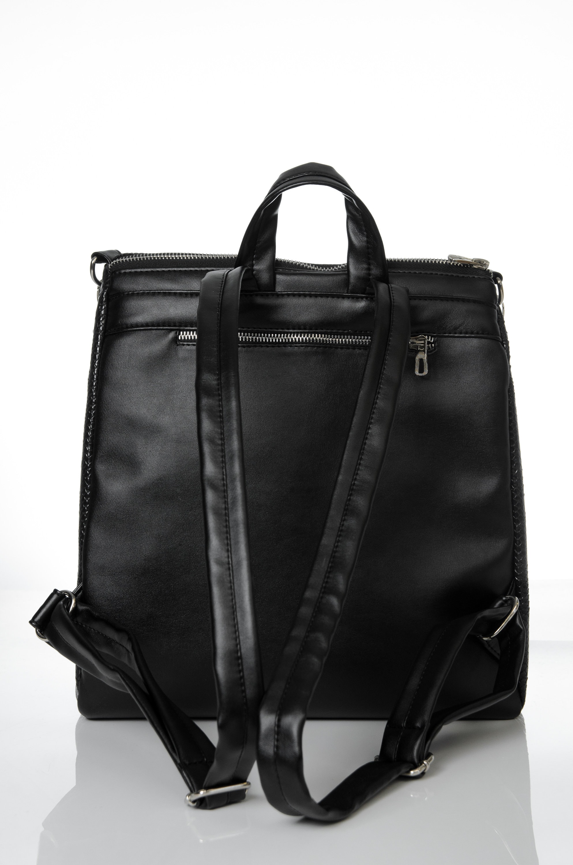 Black Backpack Woman Backpack Eco Leather Backpack Backpack - Etsy