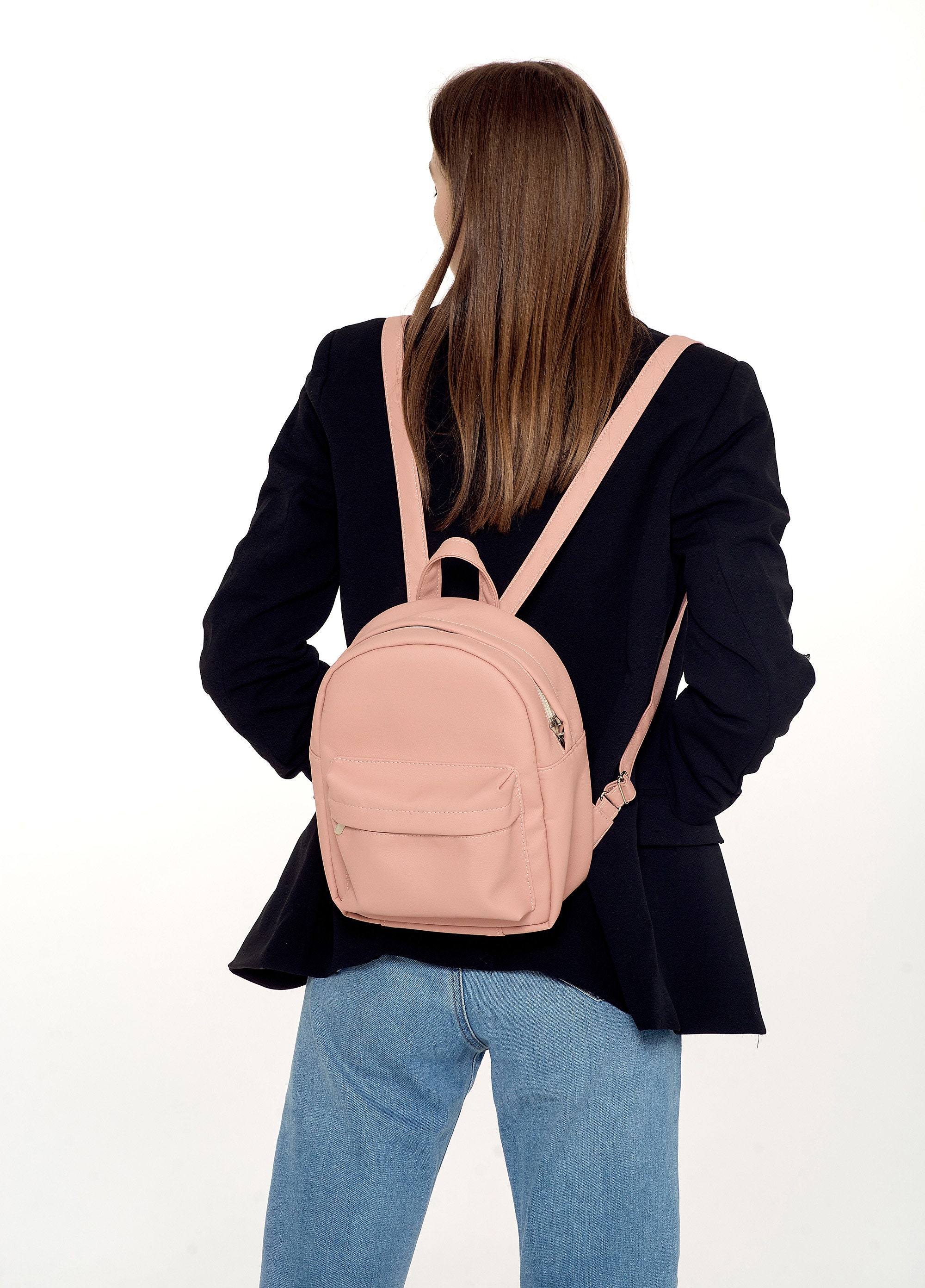Eco Leather Backpack Women Women Backpack Pink Backpack - Etsy