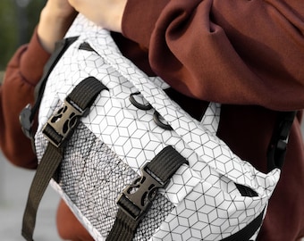 White Leather Fanny Pack, Handmade Waist Pack, Crossbody Shoulder Bag, Minimal Everyday Bag, Valentines Gift