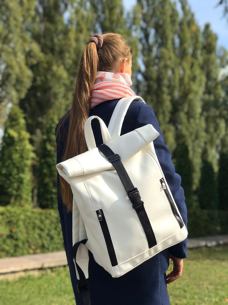 Roll Top Backpack, Woman Roll Top, Backpack for Traveling, Rolltop