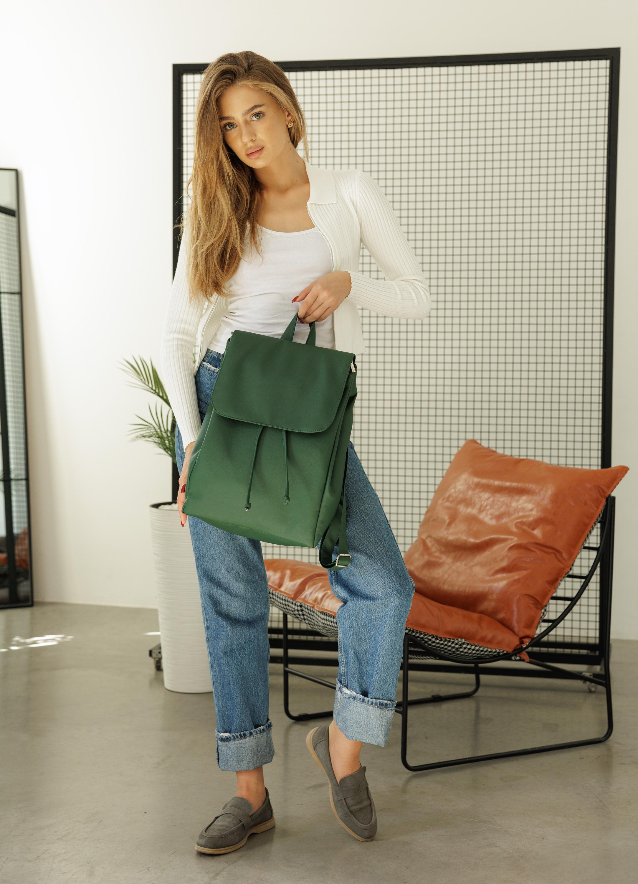 Vegan Leather Drawstring Backpack Purse Stylish Knapsack Travel Work Outlet Drawstring Backpack - Faux Leather | Vera Bradley  main image 4