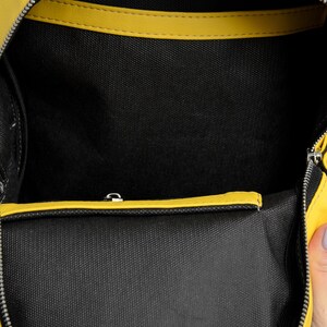 Handmade Womens Backpack, Minimalist Convertible Backpack, Yellow Vegan Backpack, Elegant Shoulder Bag, Gift for Her image 3