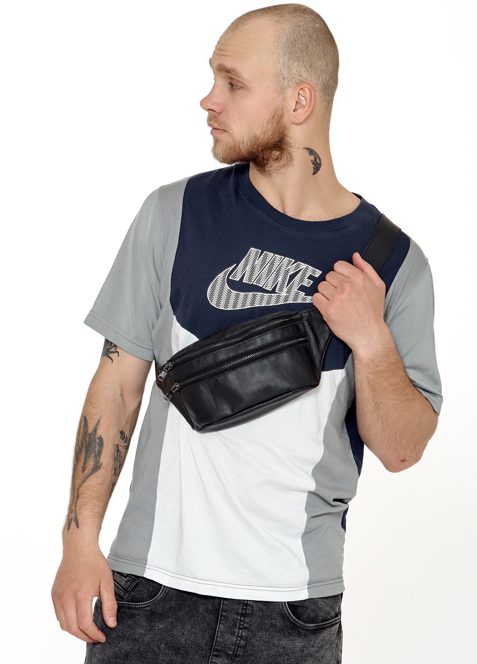 Lather Fanny Pack Sambag Men Fanny Pack Hip Bag Bum Bag 