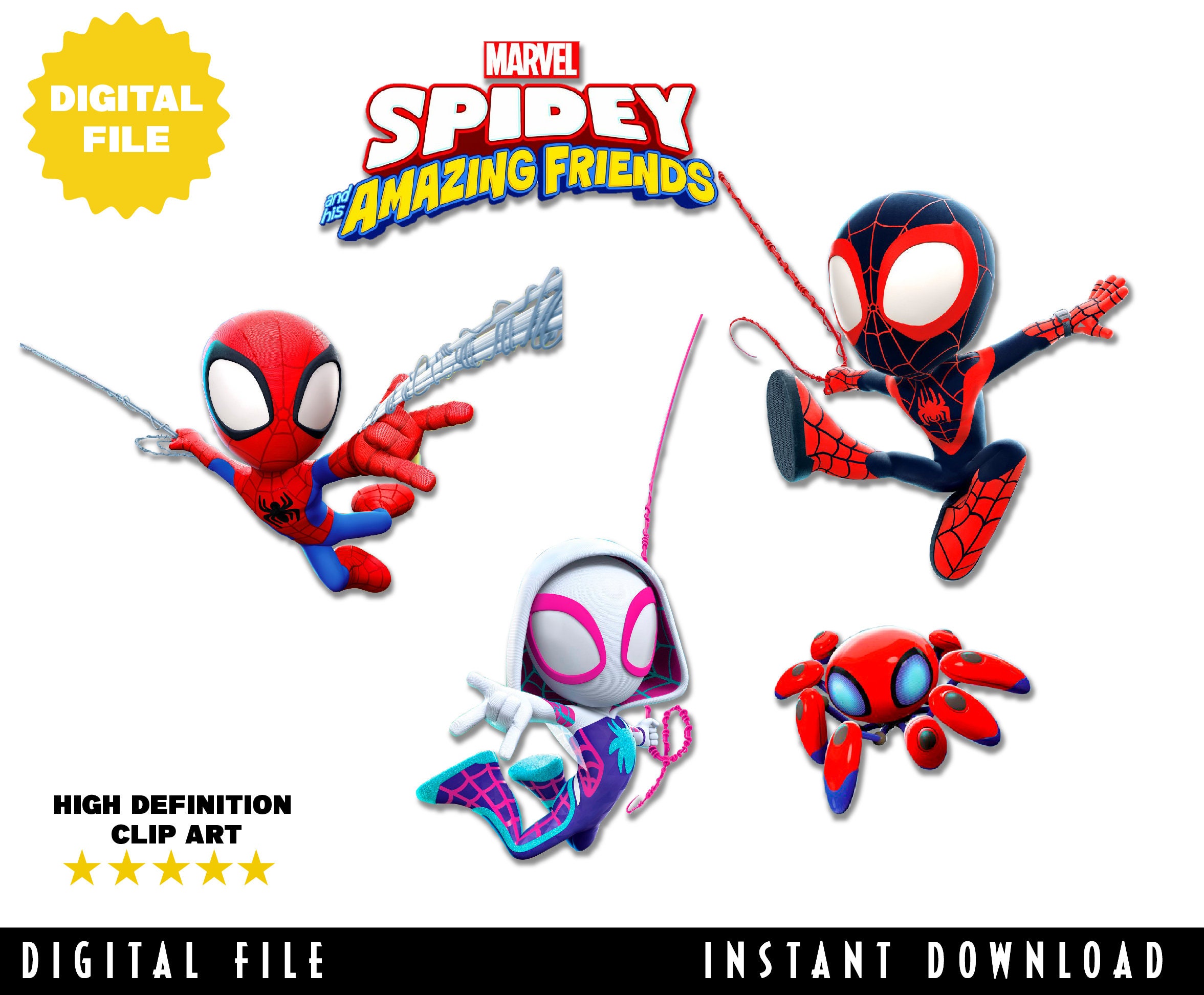 Clipart image, decor spidey and his amazing friends, spidey, spiderman,  spidey png, sublimation