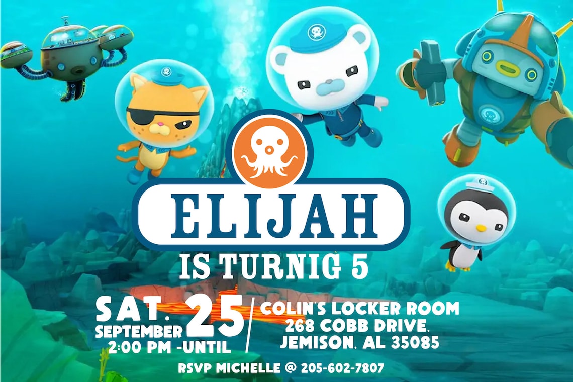 Octonauts Birthday Invitation Octonauts Invitation - Etsy
