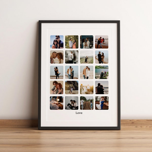 Collage with Personalized Photos. Family Photo Print, Photo collage Gift,Multi Photo Frame, printable