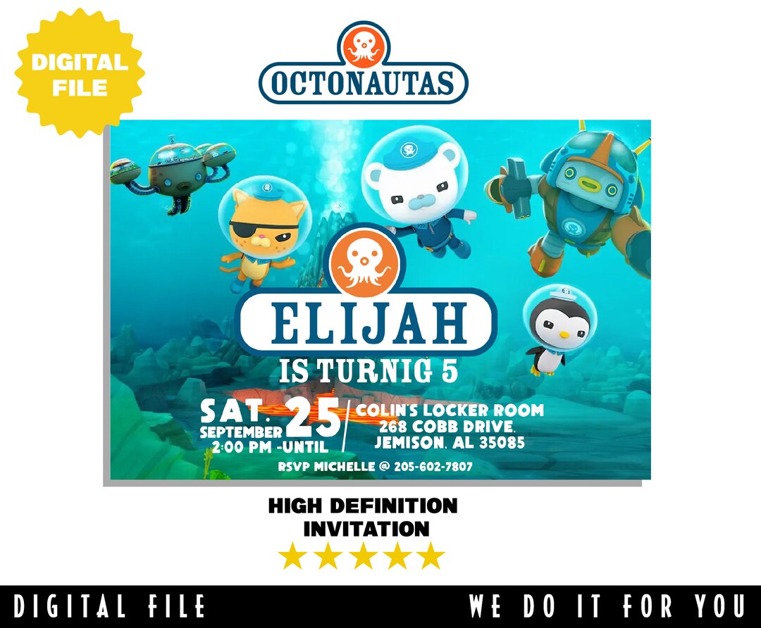 Octonauts Birthday Invitation Octonauts Invitation - Etsy