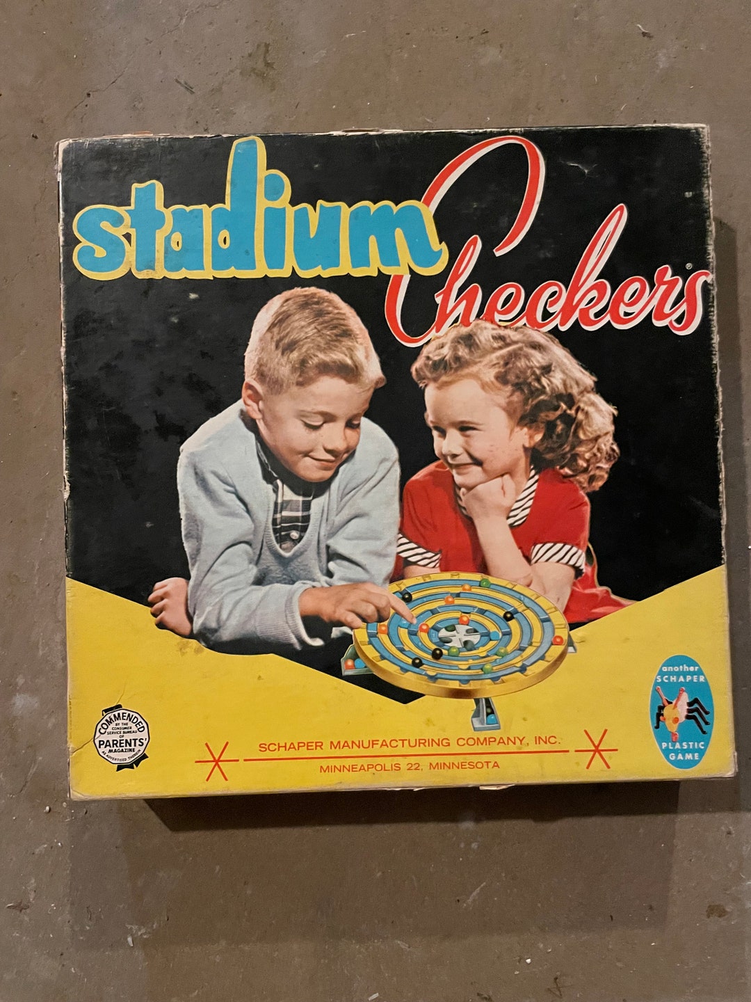 Vintage Stadium Checkers Board Game Checkers Etsy