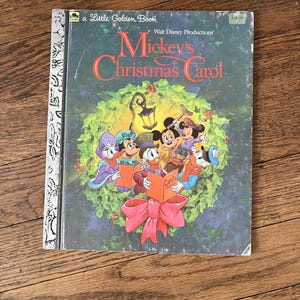 Vintage A Little Golden Book Mickey’s Christmas Carol Book