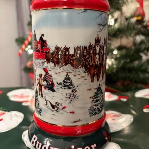 Vintage Budweiser Clydesdale 1991 The Season’s Best Christmas Stein