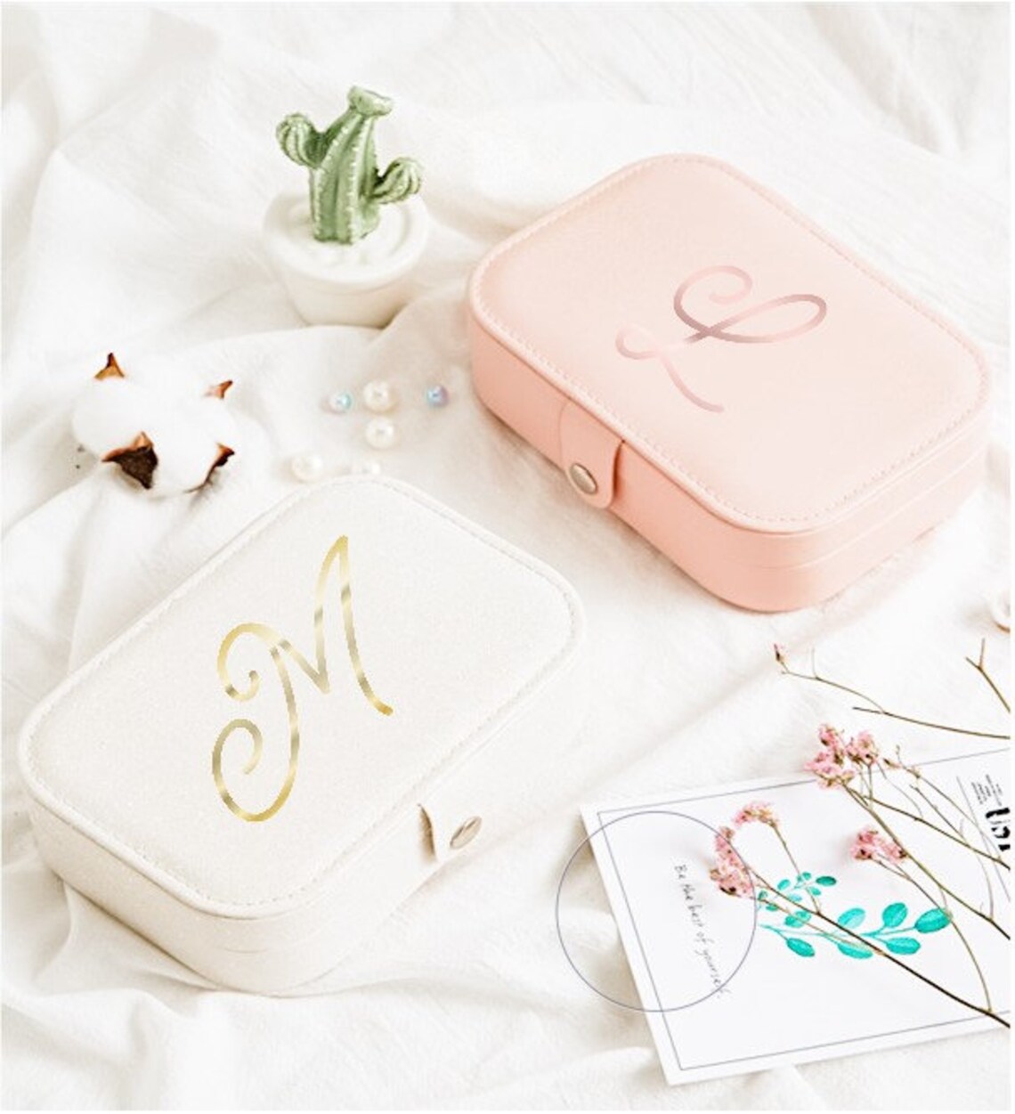 Monogram Travel Jewelry Case Jewelry Box Bridesmaid Gift Etsy