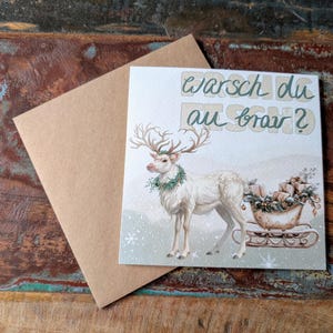 Schwäbische Weihnachtskarte Warsch du brav Grußkarte