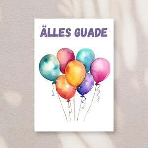 Schwäbische Postkarte A6 zum Geburtstag - Älles Guade