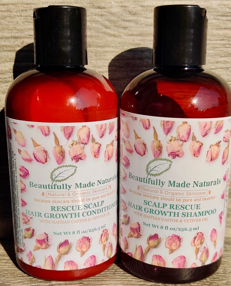 Hair Growth Organic Shampoo Conditioner With Haitian Castor Etsy
