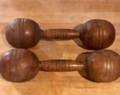 Antique Wooden Dumbbells
