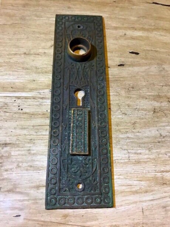Antique Door Knob Plate With Two Skeleton Key Holes Etsy
