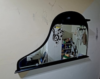 Baby Grand Mirror Lid with shelf and musical accent
