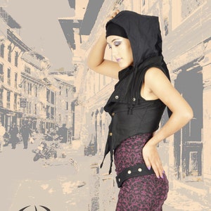 Vest SHERIN, pixie hood, fairy, goth, festival