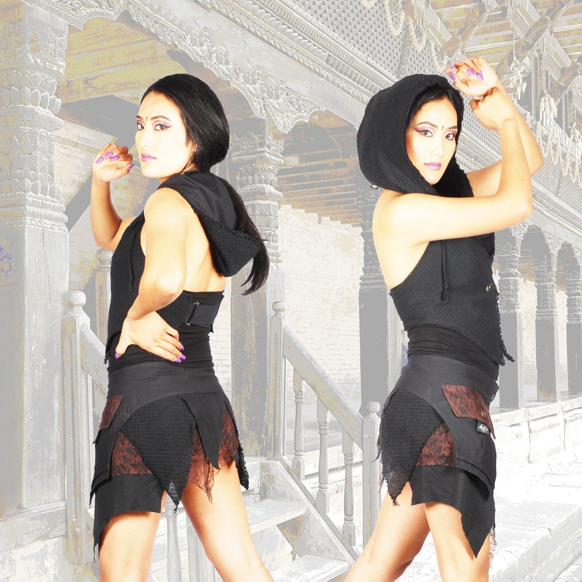 【U LAN】Rani wrap shirring skirt leggings set Rani wrap shirring skirt leggings set - ULAN | 60% - Asian