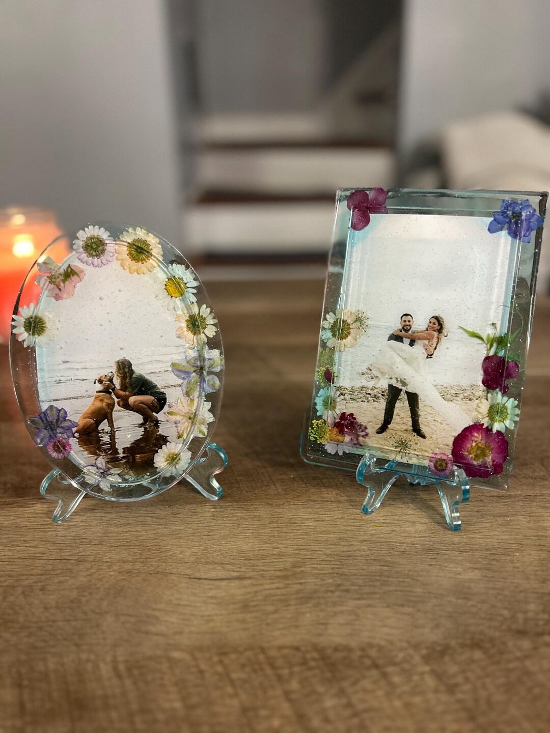Resin Epoxy Photo Frame - Floral - Glitter - Custom - House / Apt Decor ...