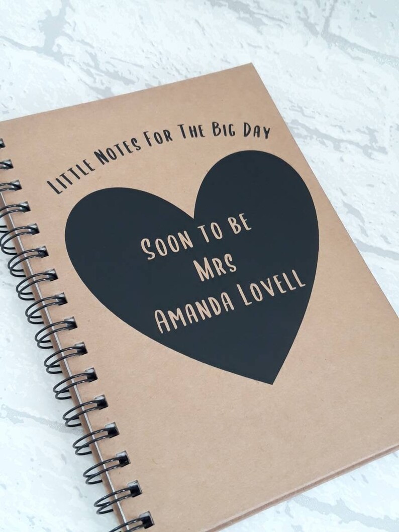 Personalised Kraft A5 Hardback Notebook / Wedding Planner / Etsy