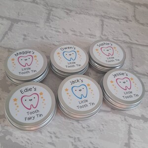 Personalised Tooth Fairy Mini Tin / Baby Teeth / Keepsake / Stocking Filler image 3