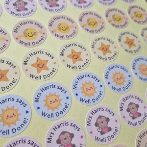 Teacher / Teaching Assistant / Personalised Well Done Stickers x 48