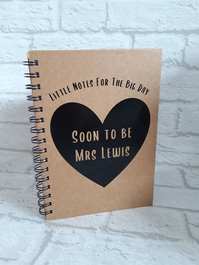 Personalised Kraft A5 Hardback Notebook / Wedding Planner / Etsy
