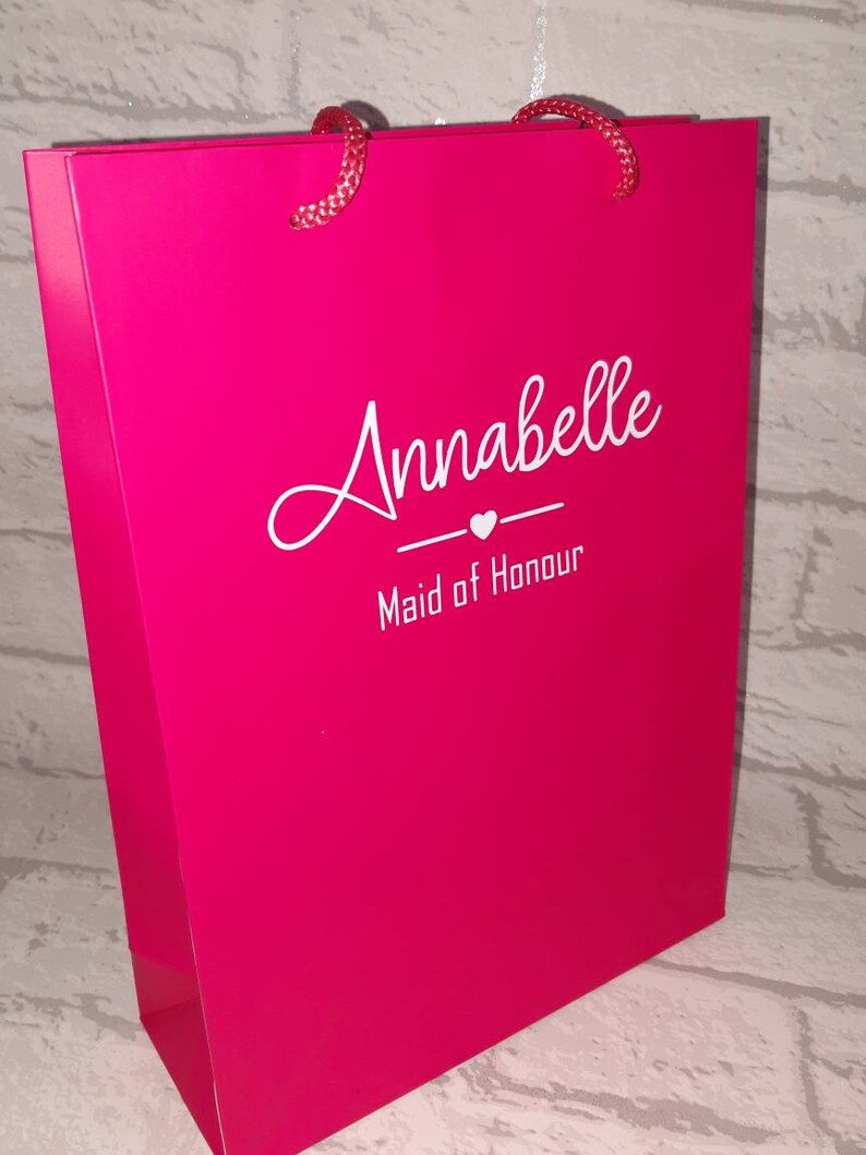 Bright Pink Luxury Personalised Gift Bag Wedding Gift Bag Etsy UK