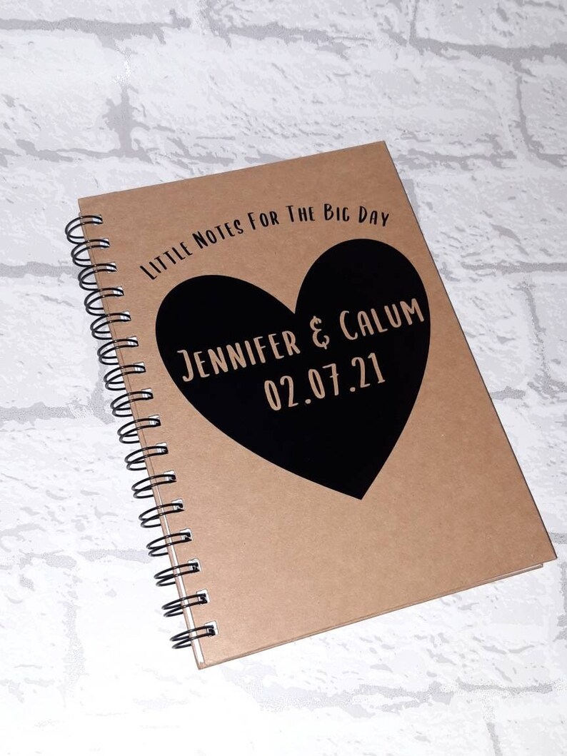 Personalised Kraft A5 Hardback Notebook / Wedding Planner / Etsy