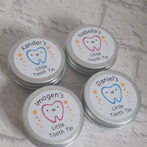 Personalised Tooth Fairy Mini Tin / Baby Teeth / Keepsake / Stocking Filler image 2