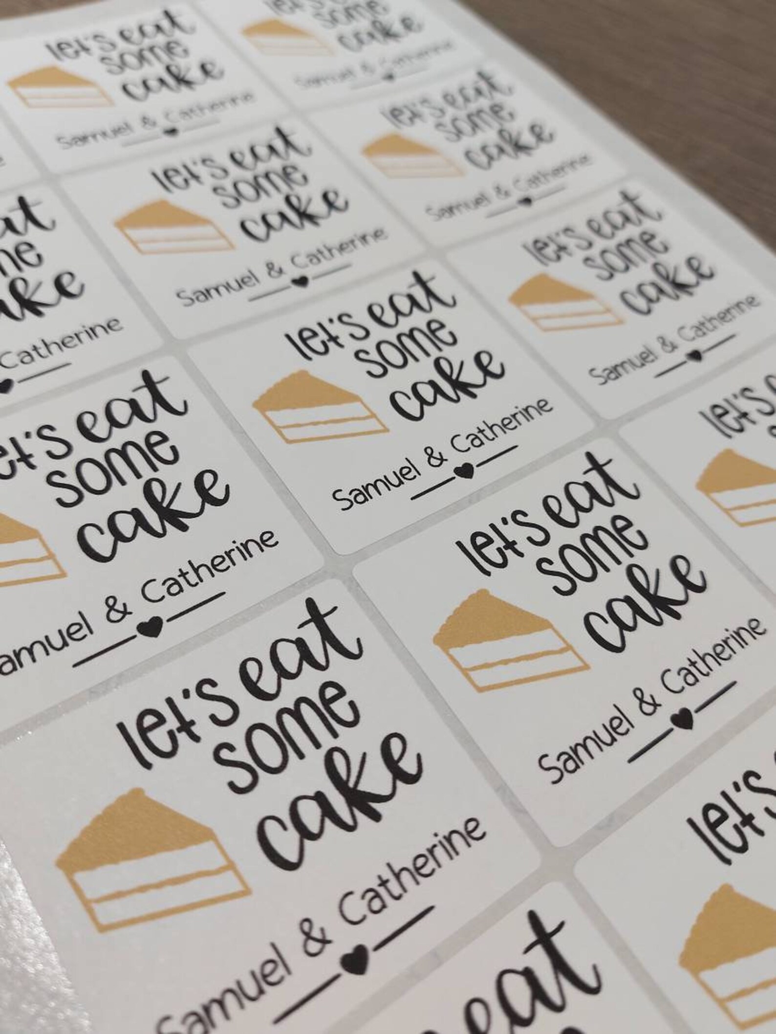 Personalised Wedding Favour / Cake Box Stickers / Labels X 15 Etsy