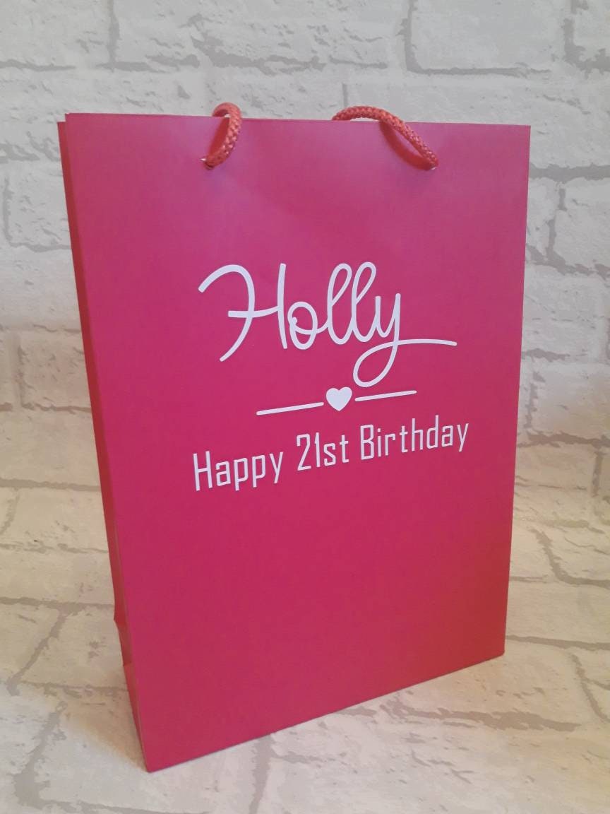 Bright Pink Luxury Personalised Gift Bag Wedding Gift Bag Etsy UK