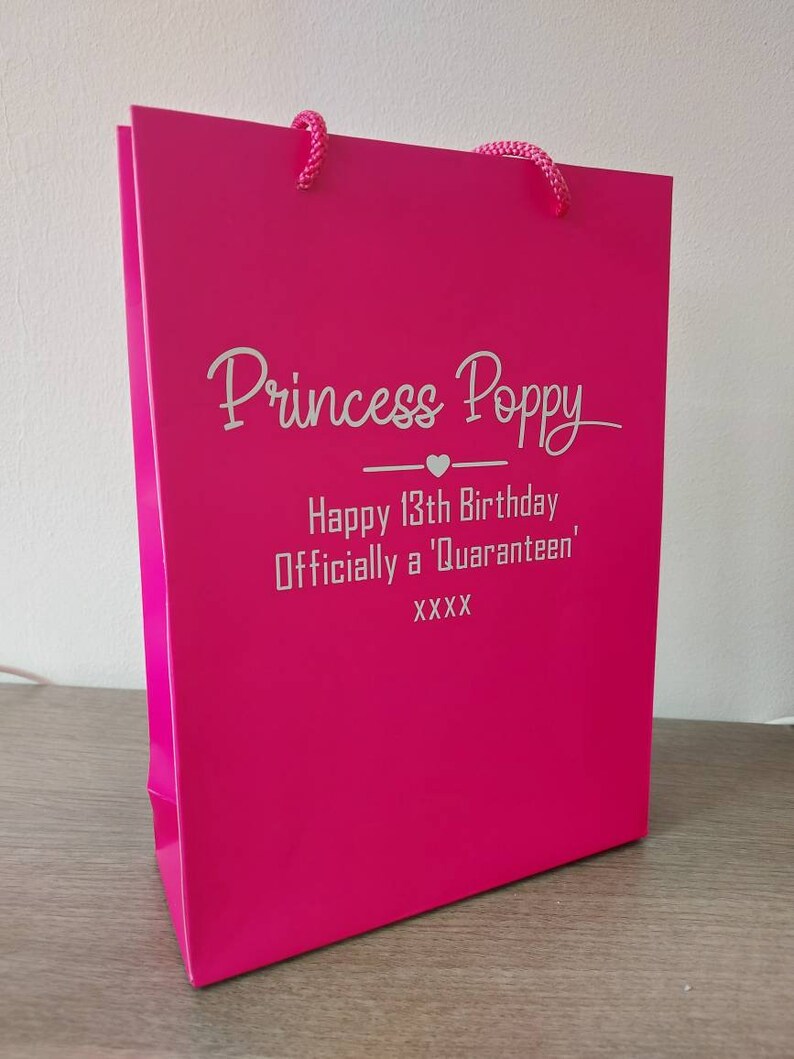 Bright Pink Luxury Personalised Gift Bag Wedding Gift Bag Etsy UK