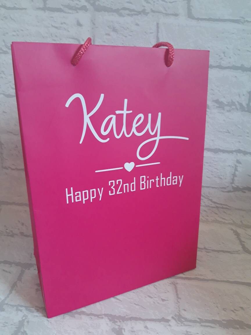Bright Pink Luxury Personalised Gift Bag Wedding Gift Bag Etsy UK