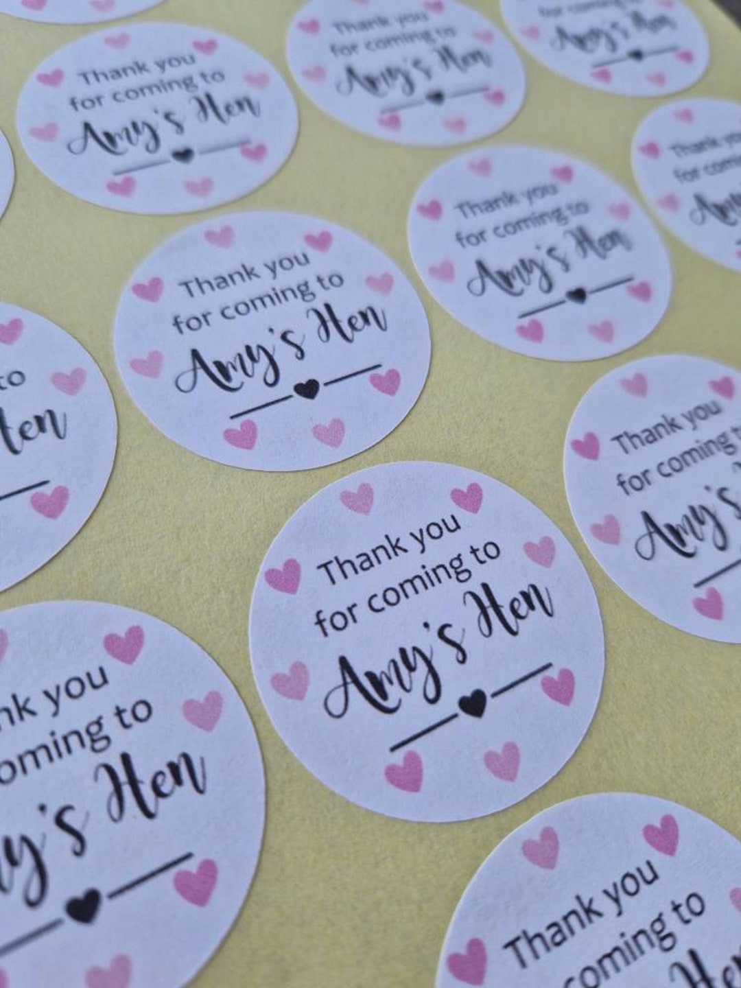 Personalised Hen Party Stickers / Labels X 20, Custom Labels, Round