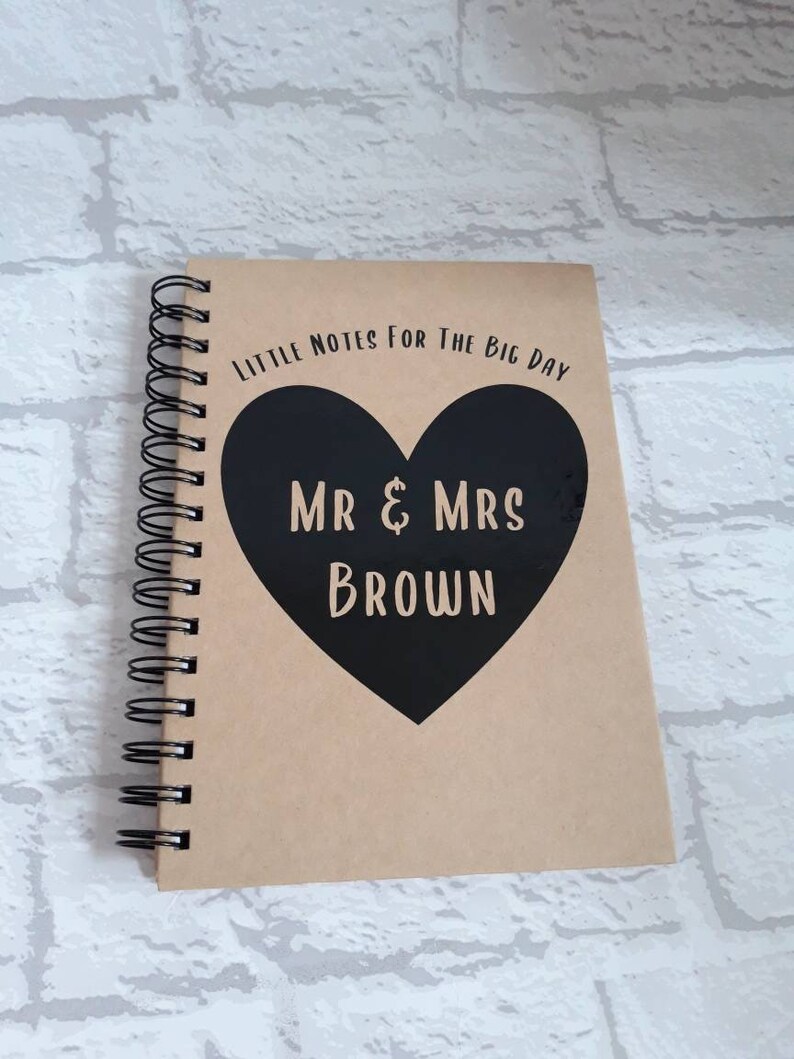 Personalised Kraft A5 Hardback Notebook / Wedding Planner / Etsy