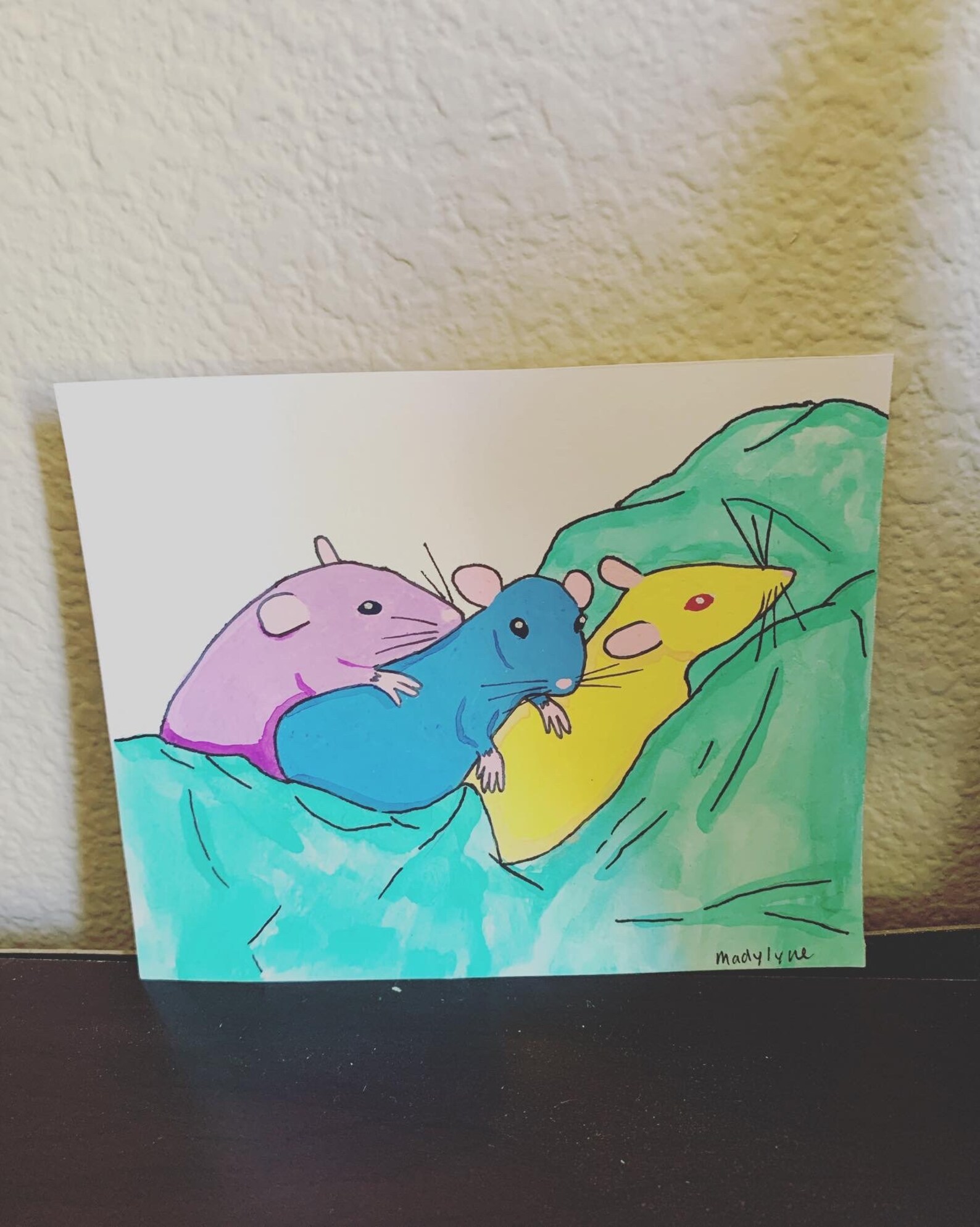 Multicolor Rat Painting Etsy