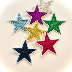 Application/patch/iron-on picture/glitter stars/stars/school/school cone