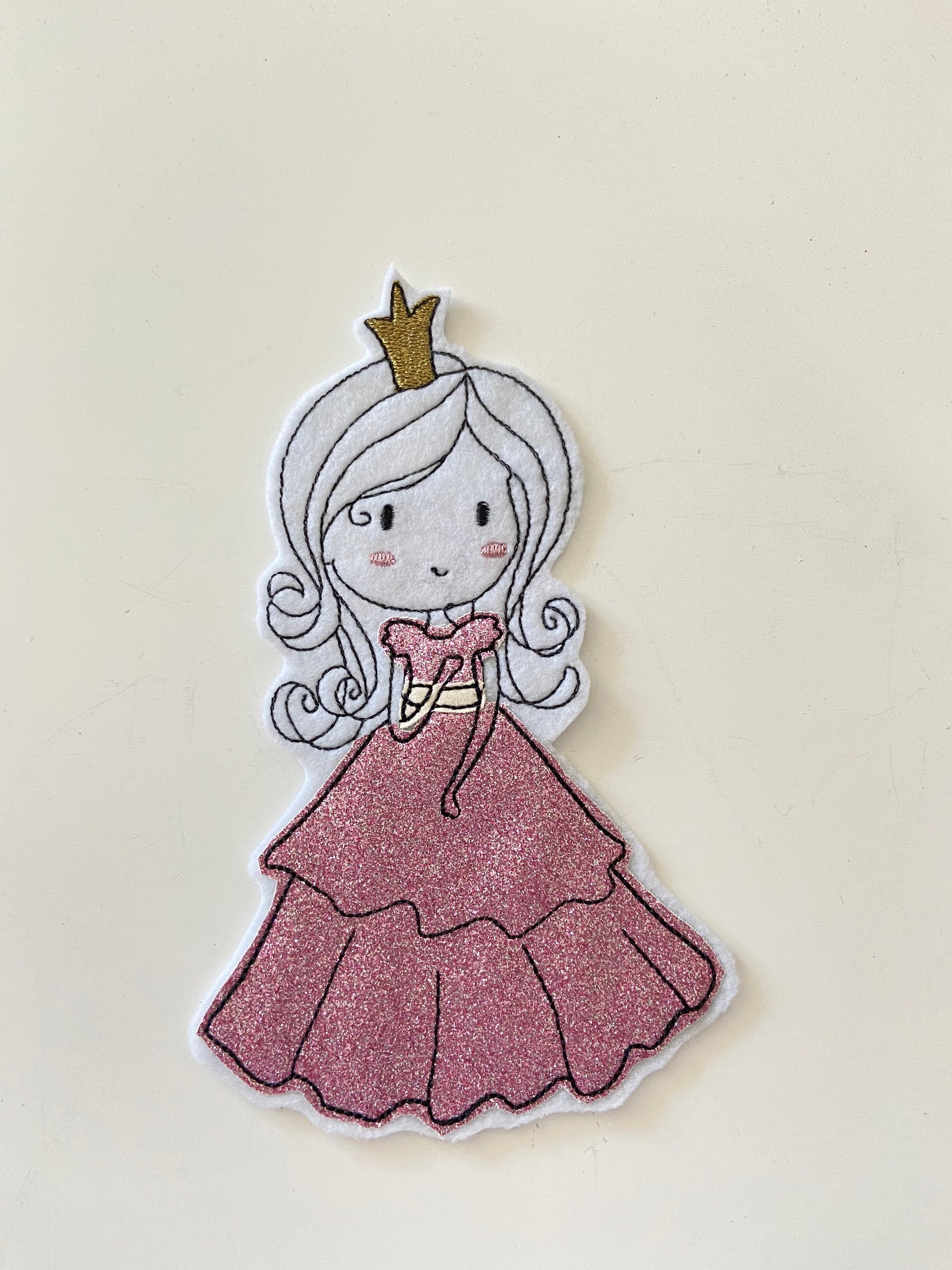 Prinzessin Bügelbild – Blauer Aufnäher Mit Schrift, Ca. 4,8 X 1,7 Cm, Zum Aufbügeln Oder Nähen