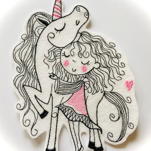 XL application patch unicorn/girl/horse/iron-on picture/school/school cone