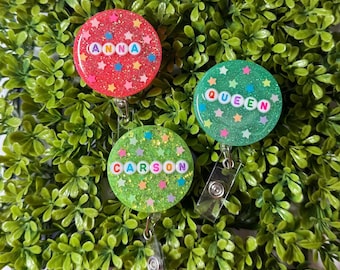 Carrete de insignia con nombre/frase PERSONALIZADO