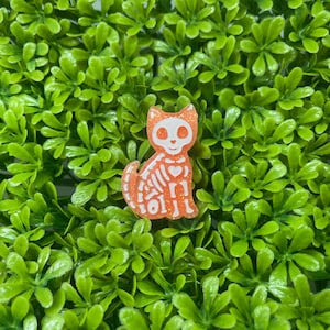 CUSTOM Cat Skeleton Badge Reel