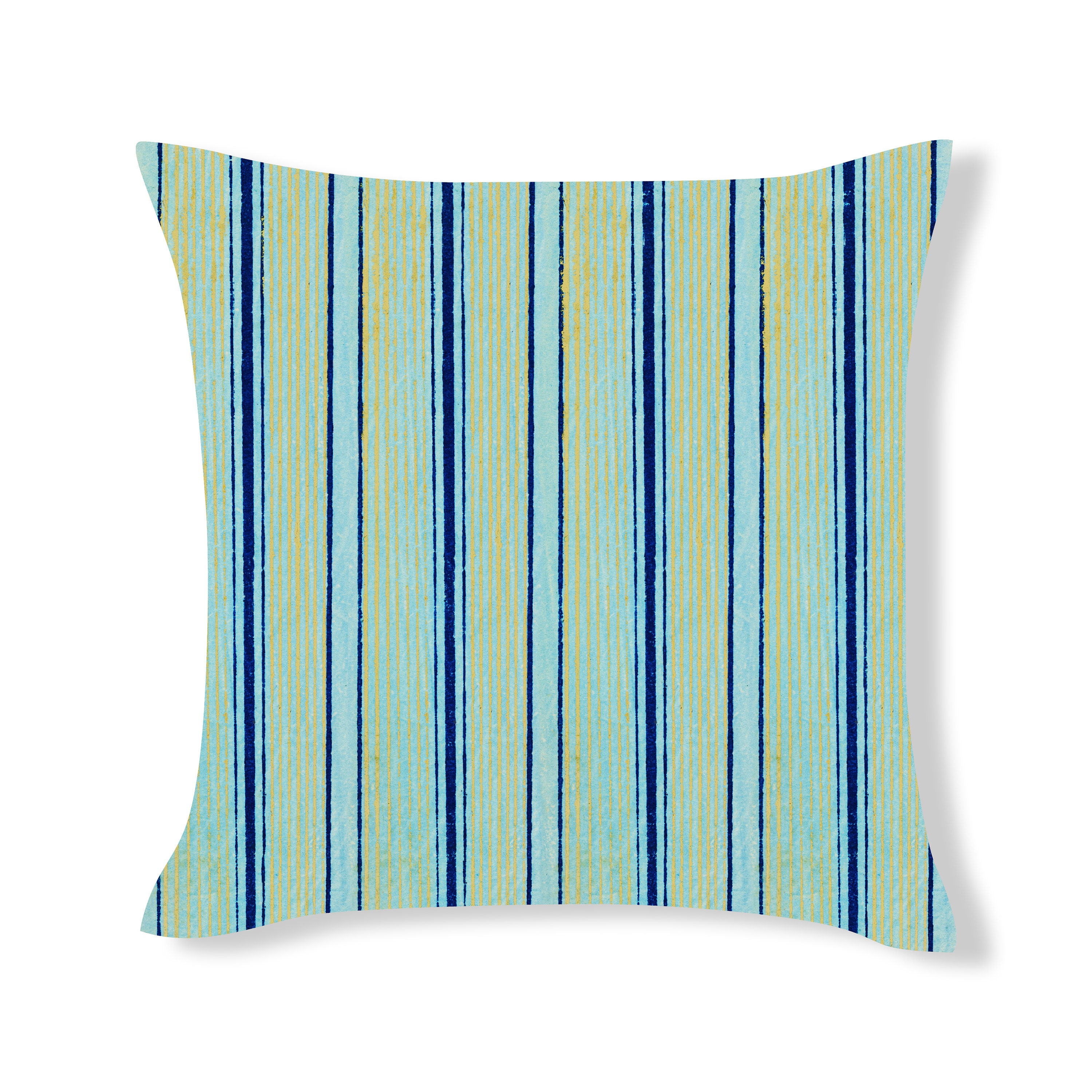 Coussin Bleu Ciel, Coussin à Rayures Dorées, Design, Motif, Housses de | Double Face 43x43cm