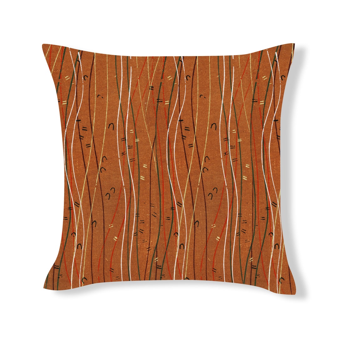 Orange Cushion Cover Orange Graphic Print Orange Fabric Etsy