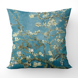 Van Gogh inspire painting, Almond tree cushion, scattered cushion cover, (double sided cushion design) 17x17 cover size