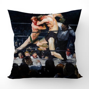 Boxers print cushion - painting art print - Boxing print - Designer cushion