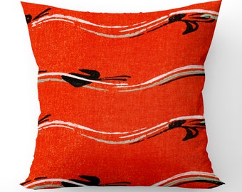 Red Art Design Cushion Cover: 17”x17” double sided design